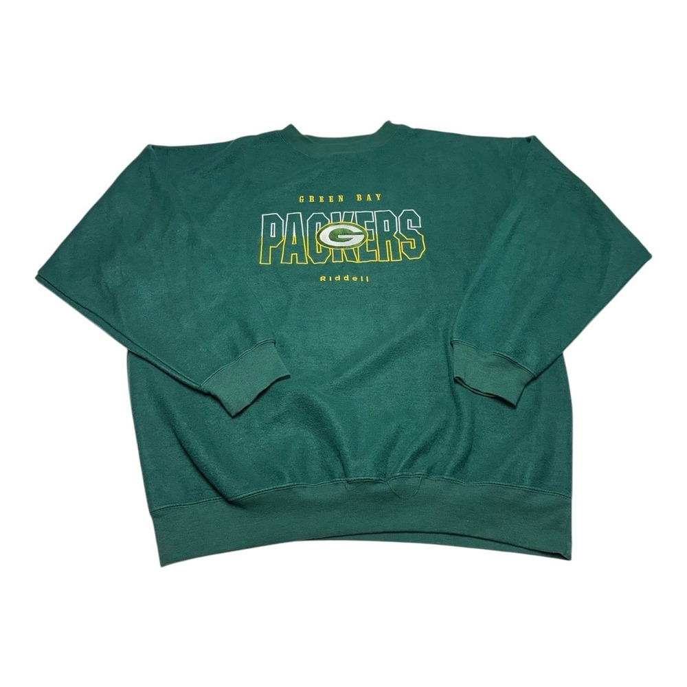 Vintage Riddell Green Bay‎ Packers Sweatshirt Mens Sz XL Pullover Sweatshirt 90s